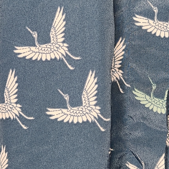 2/$30 Laura Scott1X Novelty Crane Bird All Over Print Roll Tab 3/4 Sleeve - Picture 12 of 15